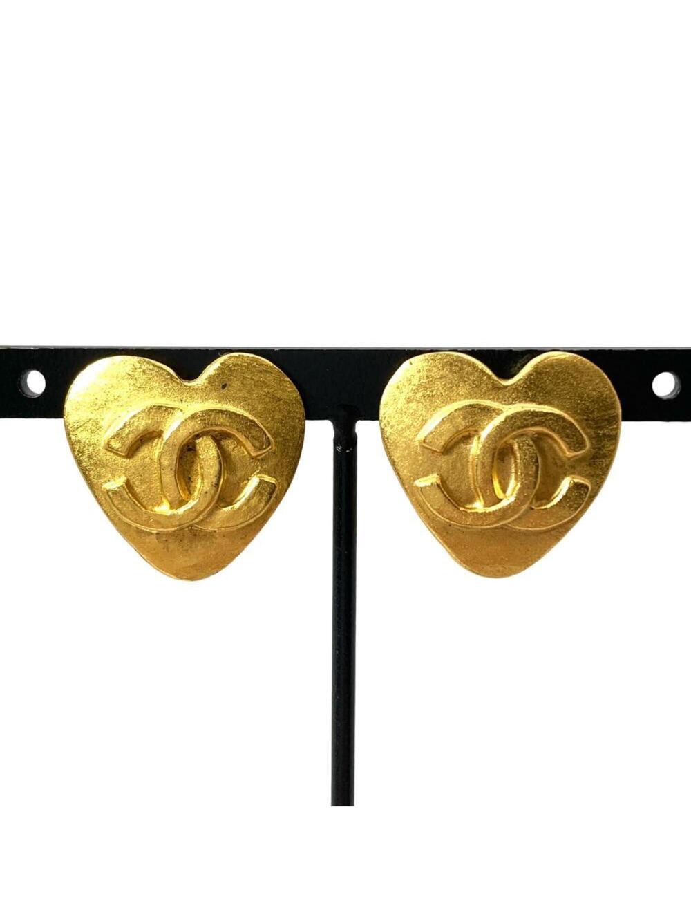 Chanel Cc Logo Heart Earrings Silver- #276416C69B
